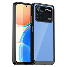 Coque Rebord Contour Silicone et Vitre Transparente Housse Etui J01S pour Xiaomi Poco M4 Pro 4G Noir