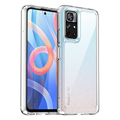 Coque Rebord Contour Silicone et Vitre Transparente Housse Etui J01S pour Xiaomi Poco M4 Pro 5G Clair