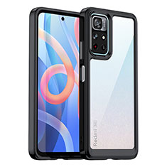 Coque Rebord Contour Silicone et Vitre Transparente Housse Etui J01S pour Xiaomi Poco M4 Pro 5G Noir