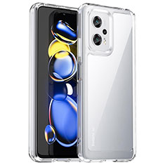 Coque Rebord Contour Silicone et Vitre Transparente Housse Etui J01S pour Xiaomi Redmi K50i 5G Clair