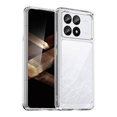 Coque Rebord Contour Silicone et Vitre Transparente Housse Etui J01S pour Xiaomi Redmi K70 Pro 5G Clair