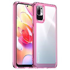 Coque Rebord Contour Silicone et Vitre Transparente Housse Etui J01S pour Xiaomi Redmi Note 10 5G Violet Clair