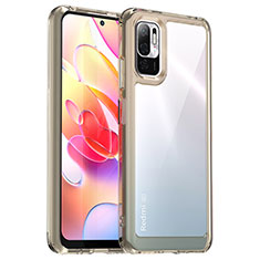 Coque Rebord Contour Silicone et Vitre Transparente Housse Etui J01S pour Xiaomi Redmi Note 10T 5G Gris