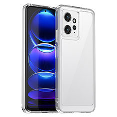 Coque Rebord Contour Silicone et Vitre Transparente Housse Etui J01S pour Xiaomi Redmi Note 12 4G Clair