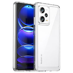 Coque Rebord Contour Silicone et Vitre Transparente Housse Etui J01S pour Xiaomi Redmi Note 12 Explorer Clair