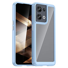 Coque Rebord Contour Silicone et Vitre Transparente Housse Etui J01S pour Xiaomi Redmi Note 13 5G Bleu