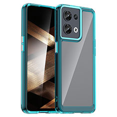 Coque Rebord Contour Silicone et Vitre Transparente Housse Etui J01S pour Xiaomi Redmi Note 13 Pro 5G Bleu Ciel