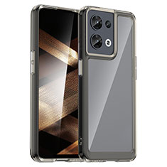 Coque Rebord Contour Silicone et Vitre Transparente Housse Etui J01S pour Xiaomi Redmi Note 13 Pro 5G Gris