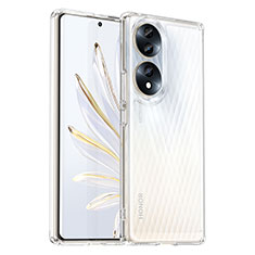 Coque Rebord Contour Silicone et Vitre Transparente Housse Etui J02S pour Huawei Honor 70 5G Clair