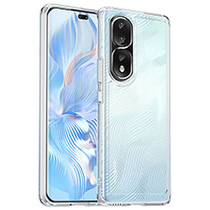 Coque Rebord Contour Silicone et Vitre Transparente Housse Etui J02S pour Huawei Honor 80 Pro Flat 5G Clair