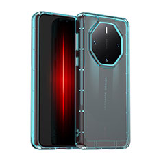 Coque Rebord Contour Silicone et Vitre Transparente Housse Etui J02S pour Huawei Mate 60 RS Ultimate Bleu