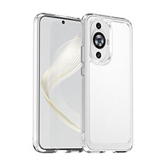 Coque Rebord Contour Silicone et Vitre Transparente Housse Etui J02S pour Huawei Nova 11 Clair