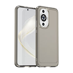 Coque Rebord Contour Silicone et Vitre Transparente Housse Etui J02S pour Huawei Nova 11 Gris