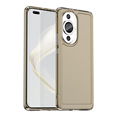 Coque Rebord Contour Silicone et Vitre Transparente Housse Etui J02S pour Huawei Nova 11 Pro Gris