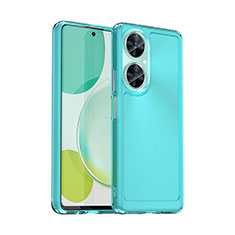 Coque Rebord Contour Silicone et Vitre Transparente Housse Etui J02S pour Huawei Nova 11i Bleu