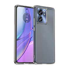 Coque Rebord Contour Silicone et Vitre Transparente Housse Etui J02S pour Motorola Moto Edge (2023) 5G Gris