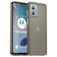 Coque Rebord Contour Silicone et Vitre Transparente Housse Etui J02S pour Motorola Moto G53 5G Gris