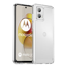 Coque Rebord Contour Silicone et Vitre Transparente Housse Etui J02S pour Motorola Moto G73 5G Clair