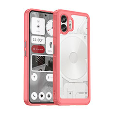 Coque Rebord Contour Silicone et Vitre Transparente Housse Etui J02S pour Nothing Phone 2 Rouge