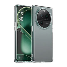 Coque Rebord Contour Silicone et Vitre Transparente Housse Etui J02S pour Oppo Find X6 5G Clair