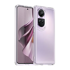 Coque Rebord Contour Silicone et Vitre Transparente Housse Etui J02S pour Oppo Reno10 Pro 5G Clair