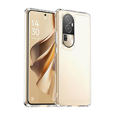 Coque Rebord Contour Silicone et Vitre Transparente Housse Etui J02S pour Oppo Reno10 Pro+ Plus 5G Clair