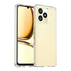 Coque Rebord Contour Silicone et Vitre Transparente Housse Etui J02S pour Realme C53 India Clair