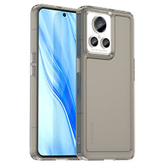 Coque Rebord Contour Silicone et Vitre Transparente Housse Etui J02S pour Realme GT2 Master Explorer Gris