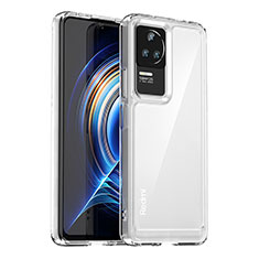 Coque Rebord Contour Silicone et Vitre Transparente Housse Etui J02S pour Xiaomi Redmi K50 Pro 5G Clair