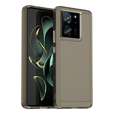 Coque Rebord Contour Silicone et Vitre Transparente Housse Etui J02S pour Xiaomi Redmi K60 Ultra 5G Gris