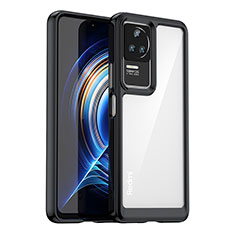 Coque Rebord Contour Silicone et Vitre Transparente Housse Etui J02S pour Xiaomi Redmi K60E 5G Noir