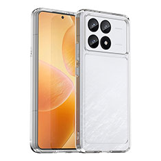 Coque Rebord Contour Silicone et Vitre Transparente Housse Etui J02S pour Xiaomi Redmi K70 Pro 5G Clair