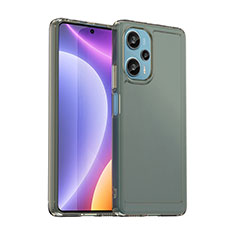 Coque Rebord Contour Silicone et Vitre Transparente Housse Etui J02S pour Xiaomi Redmi Note 12 Turbo 5G Gris