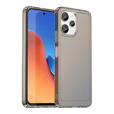 Coque Rebord Contour Silicone et Vitre Transparente Housse Etui J02S pour Xiaomi Redmi Note 12R 5G Gris