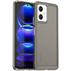 Coque Rebord Contour Silicone et Vitre Transparente Housse Etui J02S pour Xiaomi Redmi Note 12R Pro 5G Gris