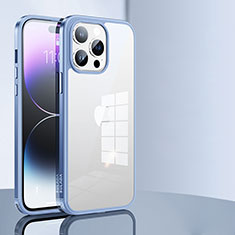 Coque Rebord Contour Silicone et Vitre Transparente Housse Etui LD1 pour Apple iPhone 13 Pro Bleu Ciel