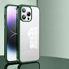 Coque Rebord Contour Silicone et Vitre Transparente Housse Etui LD1 pour Apple iPhone 13 Pro Max Vert