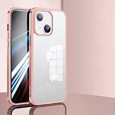 Coque Rebord Contour Silicone et Vitre Transparente Housse Etui LD1 pour Apple iPhone 14 Or Rose