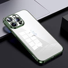 Coque Rebord Contour Silicone et Vitre Transparente Housse Etui LD2 pour Apple iPhone 13 Pro Max Vert