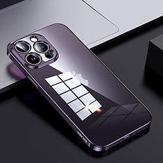 Coque Rebord Contour Silicone et Vitre Transparente Housse Etui LD2 pour Apple iPhone 15 Pro Violet