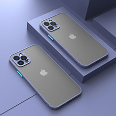 Coque Rebord Contour Silicone et Vitre Transparente Housse Etui LS1 pour Apple iPhone 13 Pro Max Gris Lavende