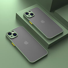 Coque Rebord Contour Silicone et Vitre Transparente Housse Etui LS1 pour Apple iPhone 15 Plus Vert