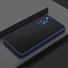 Coque Rebord Contour Silicone et Vitre Transparente Housse Etui M02 pour Xiaomi Mi 12S Pro 5G Bleu