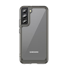 Coque Rebord Contour Silicone et Vitre Transparente Housse Etui M03 pour Samsung Galaxy S21 5G Gris