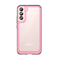 Coque Rebord Contour Silicone et Vitre Transparente Housse Etui M03 pour Samsung Galaxy S21 FE 5G Or Rose