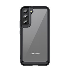 Coque Rebord Contour Silicone et Vitre Transparente Housse Etui M03 pour Samsung Galaxy S22 Plus 5G Noir