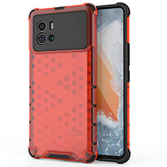 Coque Rebord Contour Silicone et Vitre Transparente Housse Etui M04 pour Vivo iQOO 9 Pro 5G Rouge