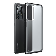 Coque Rebord Contour Silicone et Vitre Transparente Housse Etui M05 pour Xiaomi Mi 12 Lite 5G Noir