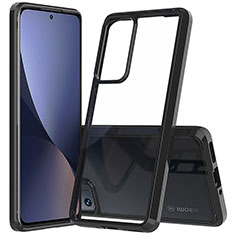 Coque Rebord Contour Silicone et Vitre Transparente Housse Etui M07 pour Xiaomi Mi 12 5G Noir