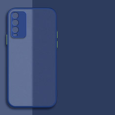 Coque Rebord Contour Silicone et Vitre Transparente Housse Etui P01 pour Xiaomi Redmi 9 Power Bleu